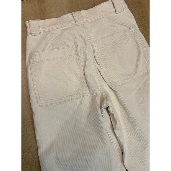 Madewell Emmett 2.0 Wide-Leg Pants in Corduroy Antique Cream Size 24 - Picture 5 of 7